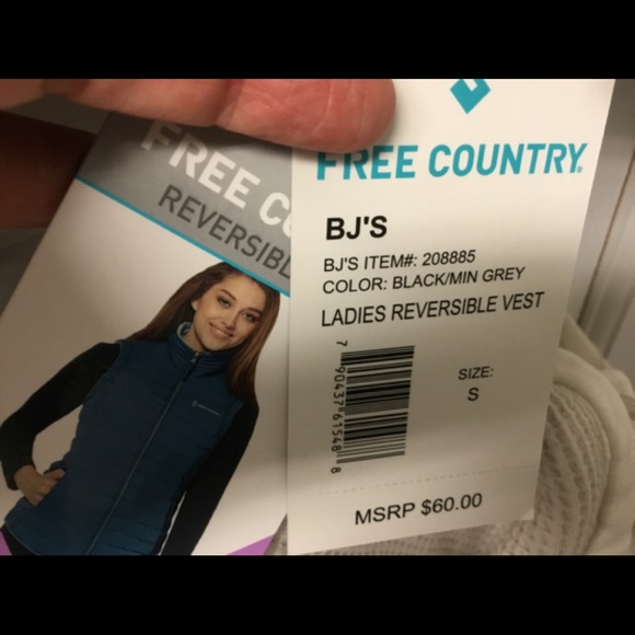 Free Country Vest Small Reversible Black/Gray NWT - Picture 4 of 4
